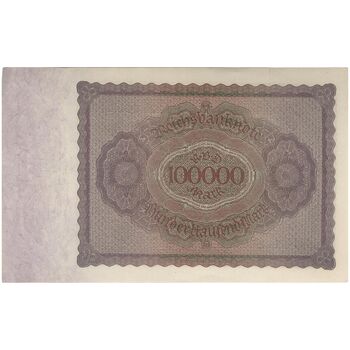 اسکناس 100000 مارک 1923 جمهوری وایمار - تک - AU - آلمان
