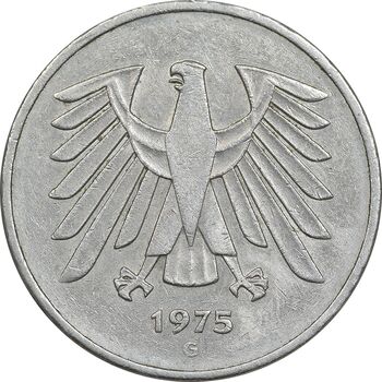 سکه 5 مارک 1975G جمهوری فدرال - EF45 - آلمان