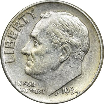 سکه 1 دایم 1964D روزولت - AU58 - آمریکا