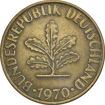 سکه 10 فینیگ 1970F جمهوری فدرال - EF45 - آلمان