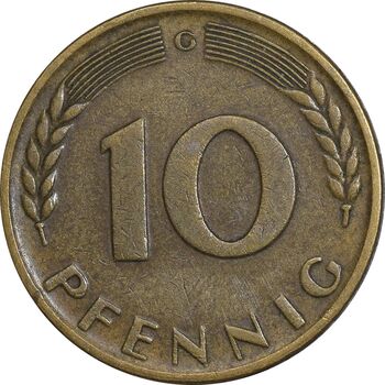 سکه 10 فینیگ 1950G جمهوری فدرال - EF45 - آلمان