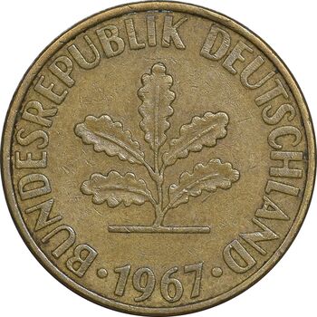 سکه 10 فینیگ 1967F جمهوری فدرال - EF45 - آلمان