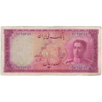 اسکناس 100 ریال سری سوم - تک - F15 - محمد رضا شاه