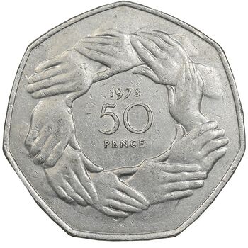 سکه 50 پنس 1973 الیزابت دوم - EF45 - انگلستان