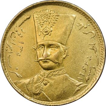 سکه طلا 1 تومان 1306 - 136 ارور تاریخ - MS62 - ناصرالدین شاه