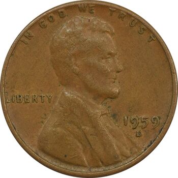سکه 1 سنت 1959D لینکلن - EF40 - آمریکا