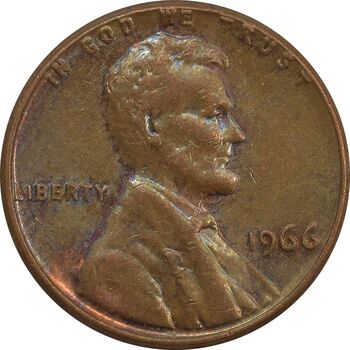 سکه 1 سنت 1966 لینکلن - AU - آمریکا