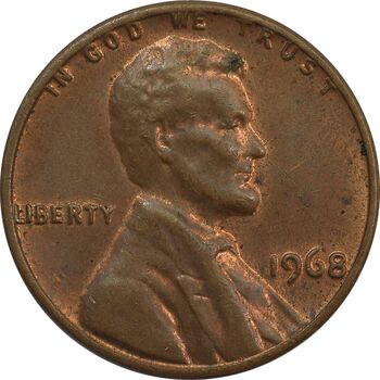 سکه 1 سنت 1968 لینکلن - MS62 - آمریکا