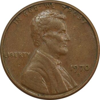 سکه 1 سنت 1970D لینکلن - EF - آمریکا