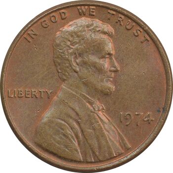 سکه 1 سنت 1974 لینکلن - MS62 - آمریکا