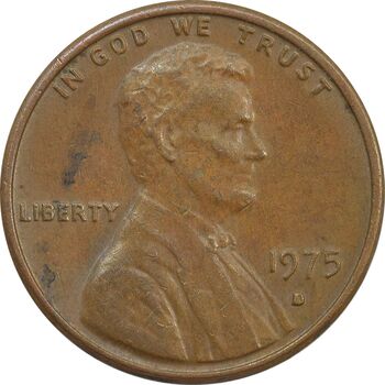 سکه 1 سنت 1975D لینکلن - EF - آمریکا