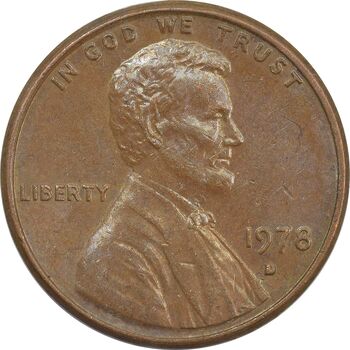 سکه 1 سنت 1978D لینکلن - EF - آمریکا