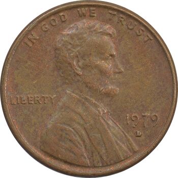 سکه 1 سنت 1979D لینکلن - EF - آمریکا