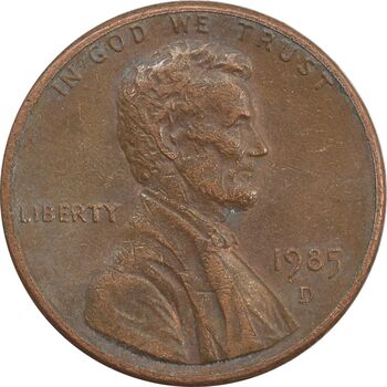 سکه 1 سنت 1985D لینکلن - EF - آمریکا
