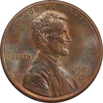سکه 1 سنت 1987D لینکلن - MS63 - آمریکا