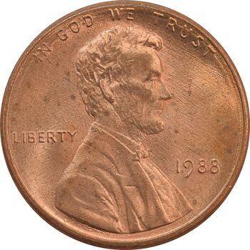 سکه 1 سنت 1988 لینکلن - MS64 - آمریکا