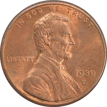 سکه 1 سنت 1989D لینکلن - MS64 - آمریکا