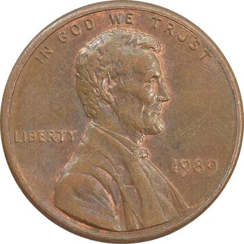 سکه 1 سنت 1989D لینکلن - AU - آمریکا