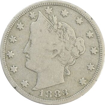 سکه 5 سنت 1883 نماد آزادی (بدون سنت) - VF25 - آمریکا