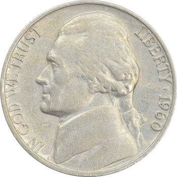 سکه 5 سنت 1960 جفرسون - EF40 - آمریکا