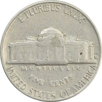 سکه 5 سنت 1962D جفرسون - VF35 - آمریکا