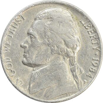 سکه 5 سنت 1984 جفرسون - EF40 - آمریکا