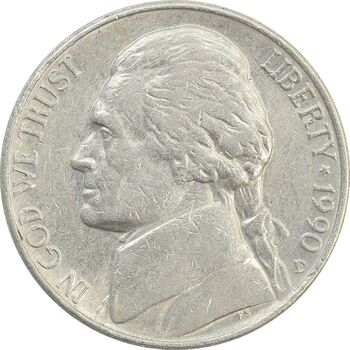 سکه 5 سنت 1990D جفرسون - EF - آمریکا