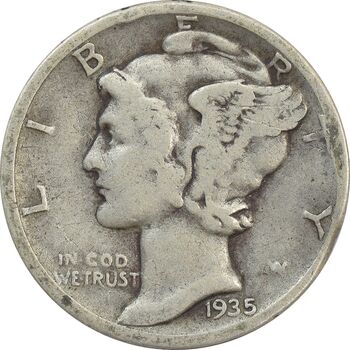 سکه 1 دایم 1935 مرکوری - VF25 - آمریکا