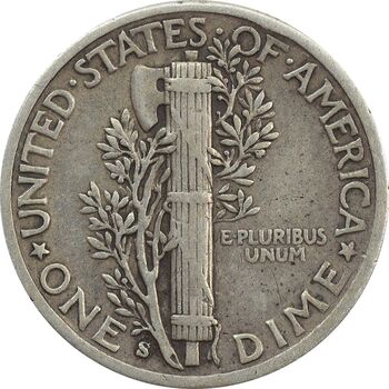 سکه 1 دایم 1942S مرکوری - VF30 - آمریکا