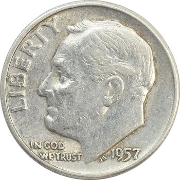 سکه 1 دایم 1957 روزولت - EF40 - آمریکا