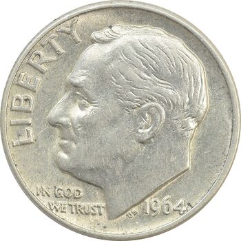 سکه 1 دایم 1964D روزولت - MS62 - آمریکا