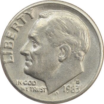 سکه 1 دایم 1983D روزولت - AU - آمریکا