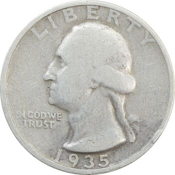 سکه کوارتر دلار 1935D واشنگتن - VF20 - آمریکا