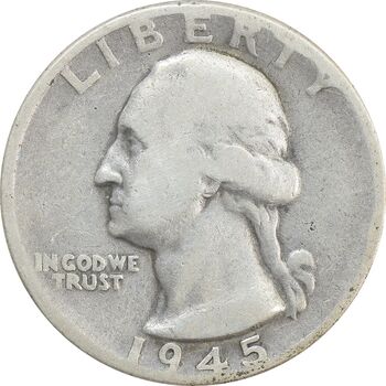 سکه کوارتر دلار 1945 واشنگتن - VF25 - آمریکا