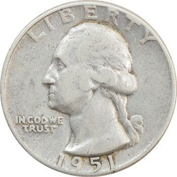 سکه کوارتر دلار 1951 واشنگتن - VF35 - آمریکا