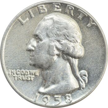 سکه کوارتر دلار 1958D واشنگتن - EF40 - آمریکا