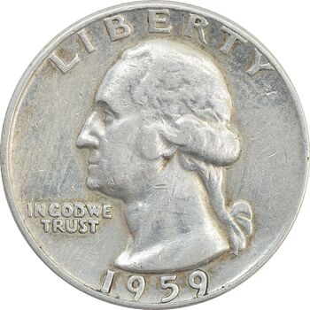 سکه کوارتر دلار 1959D واشنگتن - VF35 - آمریکا