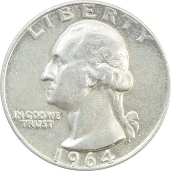 سکه کوارتر دلار 1964 واشنگتن - VF35 - آمریکا