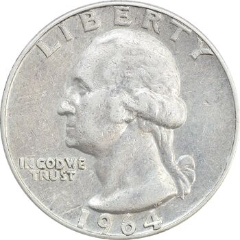 سکه کوارتر دلار 1964D واشنگتن - VF35 - آمریکا
