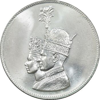 مدال نقره جشن تاجگذاری 1346 - MS65 - محمد رضا شاه