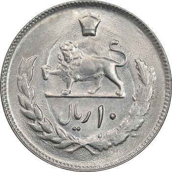سکه 10 ریال 2537 - MS61 - محمد رضا شاه