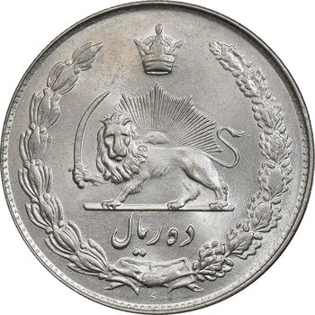 سکه 10 ریال 1343 - ضخیم - MS63 - محمد رضا شاه
