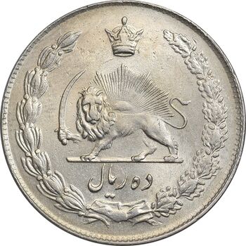 سکه 10 ریال 1343 - ضخیم - AU58 - محمد رضا شاه