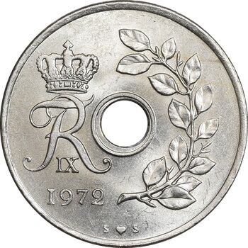 سکه 25 اوره 1972 فردریک نهم - MS63 - دانمارک