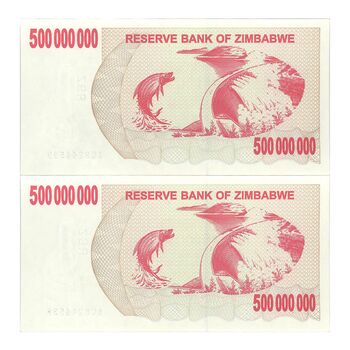 اسکناس 500000000 دلار 2008 جمهوری - جفت - UNC64 - زیمبابوه