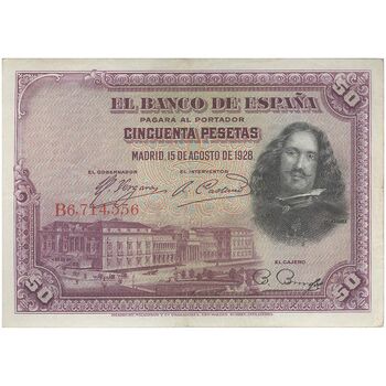 اسکناس 50 پزتا 1928 آلفونسوی سیزدهم - تک - EF45 - اسپانیا