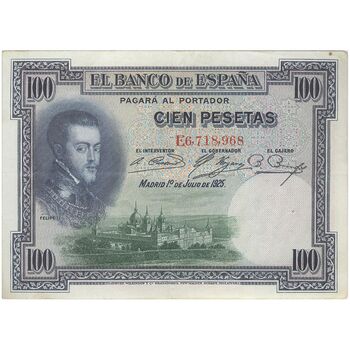 اسکناس 100 پزتا 1925 آلفونسوی سیزدهم - تک - EF - اسپانیا