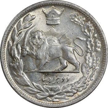 سکه 2000 دینار 1306 تصویری - ضرب لنینگراد - MS62 - رضا شاه