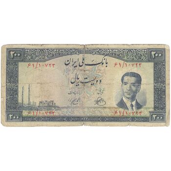 اسکناس 200 ریال 1330 - تک - F12 - محمد رضا شاه