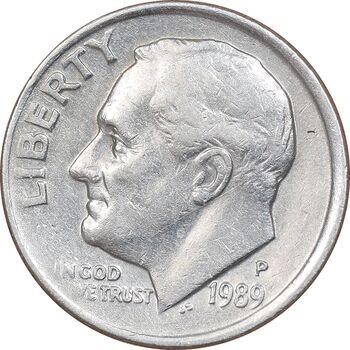 سکه 1 دایم 1989P روزولت - EF45 - آمریکا